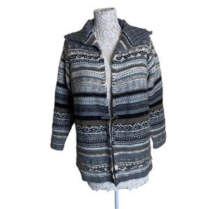 J. Jill Oversized Safety Pin 3D Cardigan wool alpaca